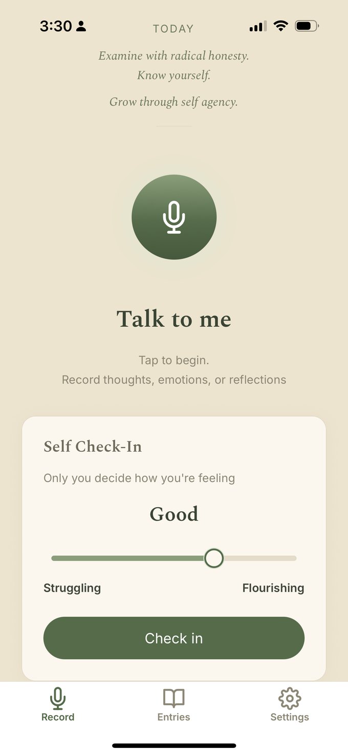 The WaitStop home screen with the record control